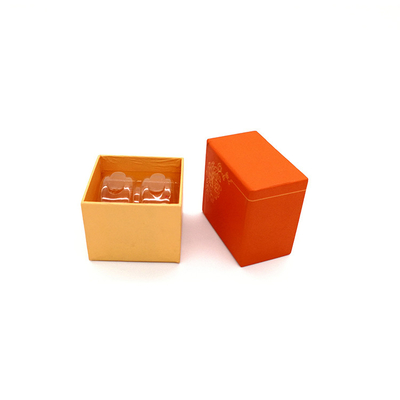 Capa ULTRAVIOLETA reciclable de empaquetado anaranjada preciosa 2pcs de la caja de Macaron del papel de Kraft