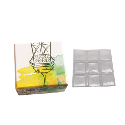 Caja de embalaje de regalo de chocolate con caja de papel Kraft de impresión de 9 piezas con interior transparente de plástico