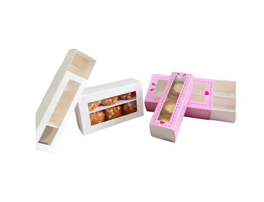 Cajón de conejo rosa Envases de papel para pasteles pequeños Envases de galletas Envases de macarrones