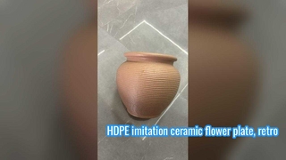 Plato de flores de cerámica de imitación HDPE, plato de flores retro, plato de flores de plástico