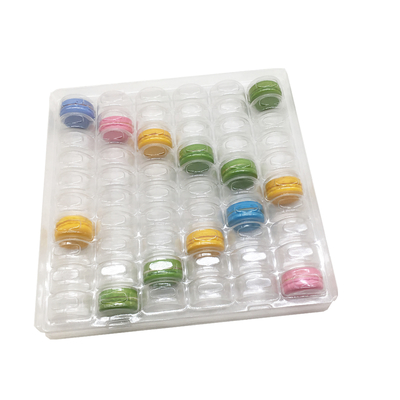 Envase macaron transparente blister 6 x 10 disposición 60 celdas envase macaron bandeja,