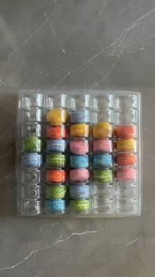 Macaron 40 Caja transparente hecha a mano Envasado en bandeja de macaron Envasado en chocolate Envasado de tapa superior e inferior Envasado de pastel Proveedor