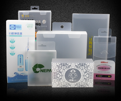 Cajas de embalaje de PVC, cajas de plástico plegadas en blanco, venta al por mayor de cajas de plástico PET rectangulares de alta transparencia de uso general, cajas de plástico