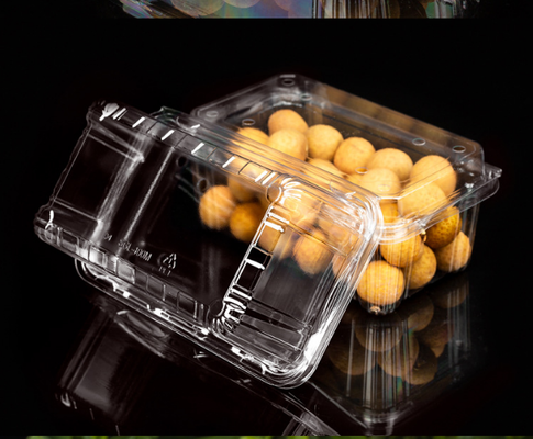 Caja para cortar frutas y verduras de calidad alimentaria en PET de un solo uso caja de embalaje transparente con tapa a prueba de fugas caja de embalaje caja de embalaje de supermercado