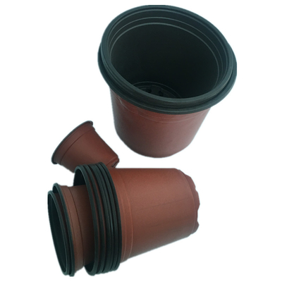 Nuevo diseño de 3 pulgadas de plástico Jarras de crianza Color marrón suave Jarras de plástico de flores