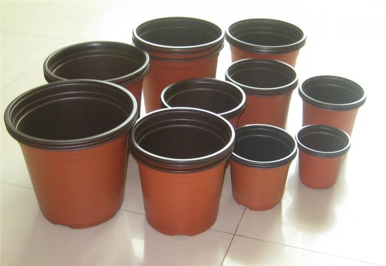 Nuevo diseño de 3 pulgadas de plástico Jarras de crianza Color marrón suave Jarras de plástico de flores