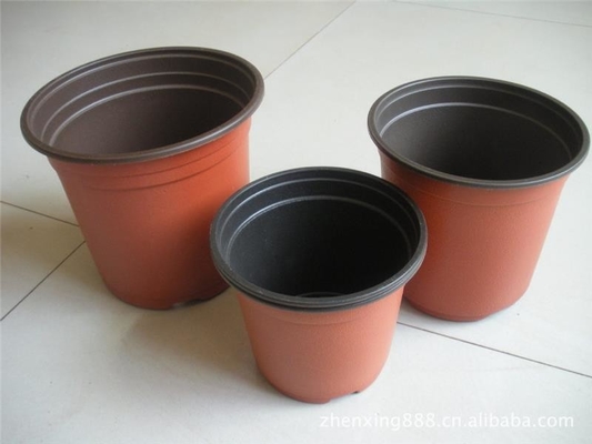 Nuevo diseño de 3 pulgadas de plástico Jarras de crianza Color marrón suave Jarras de plástico de flores