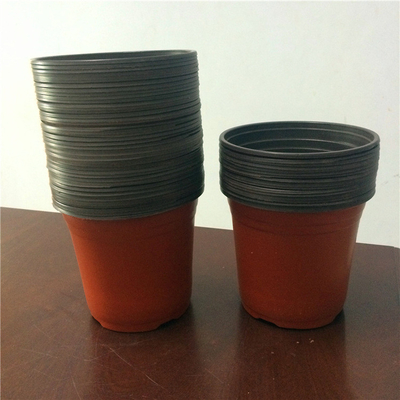 Nuevo diseño de 3 pulgadas de plástico Jarras de crianza Color marrón suave Jarras de plástico de flores