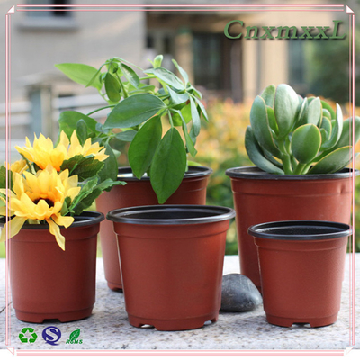 Luminoso y suave Negro de doble color Botes de flores de plástico Chive Shoot Sementes Pot Nutrición