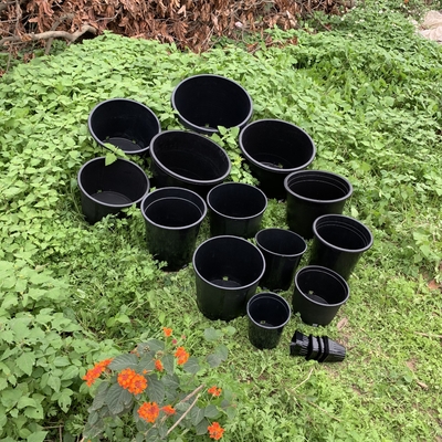 Plastico duro y duradero de 3 galones de macetas de plantas de flores negras grandes macetas de PP / HDPE