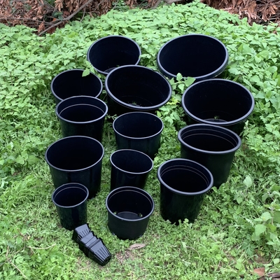 Plastico duro y duradero de 3 galones de macetas de plantas de flores negras grandes macetas de PP / HDPE