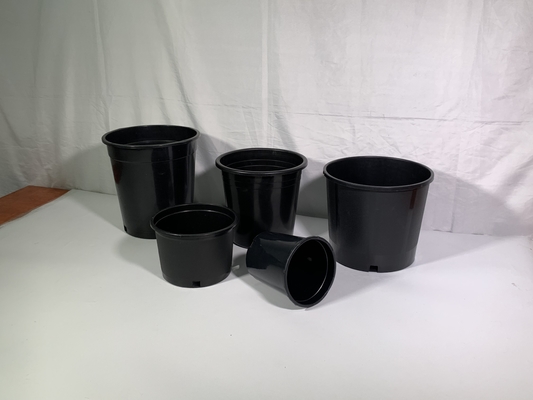 Plastico duro y duradero de 3 galones de macetas de plantas de flores negras grandes macetas de PP / HDPE