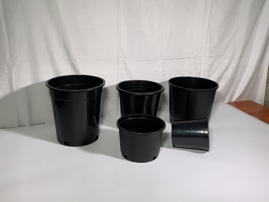 Plastico duro y duradero de 3 galones de macetas de plantas de flores negras grandes macetas de PP / HDPE