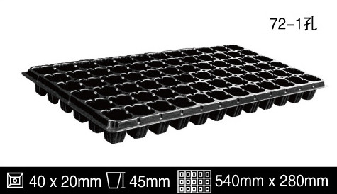 72 50 Potas de plástico para semillas Celular bandeja de semillas Flores Planta de macetas de vivero