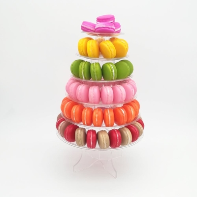 Torre de Macarón de 6 niveles con fondo acrílico