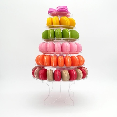 Torre de Macarón de 6 niveles con fondo acrílico