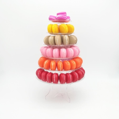 Torre de Macarón de 6 niveles con fondo acrílico