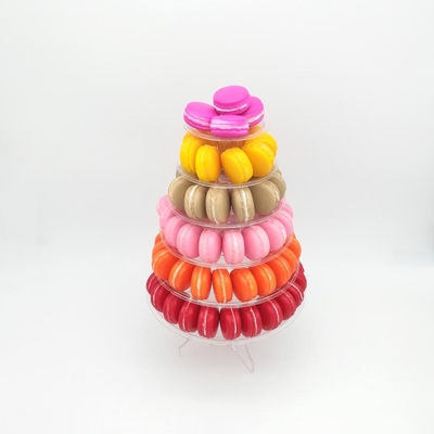 Torre de Macarón de 6 niveles con fondo acrílico