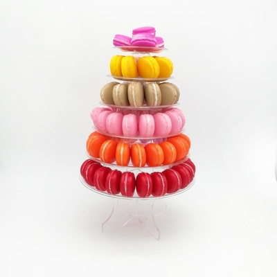 Torre de Macarón de 6 niveles con fondo acrílico
