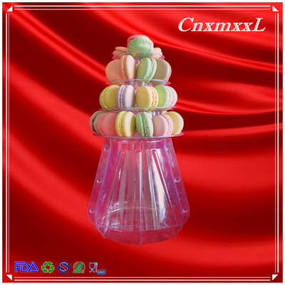 Cuatro capas claras de plástico más pequeñas Macaron Torre Cajas favoritas de la fiesta