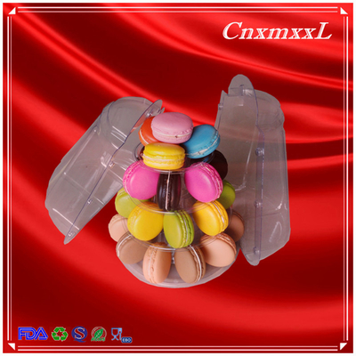 Cuatro capas claras de plástico más pequeñas Macaron Torre Cajas favoritas de la fiesta
