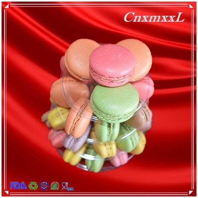 Cuatro capas claras de plástico más pequeñas Macaron Torre Cajas favoritas de la fiesta
