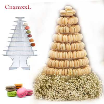 Super WOW 10 Tier Macaron Blister Torre Stand Embalaje Revestimiento UV