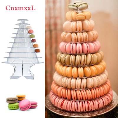 Super WOW 10 Tier Macaron Blister Torre de soporte de embalaje con acrílico