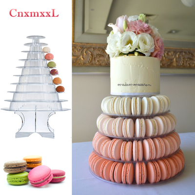 Super WOW 10 Tier Macaron Blister Torre de soporte de embalaje con acrílico