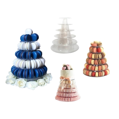6 Nivel de ampollas claras Torre de macarrones para decoración de pasteles
