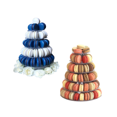 Torre redonda reciclada de Macarón de 6 niveles con fondo