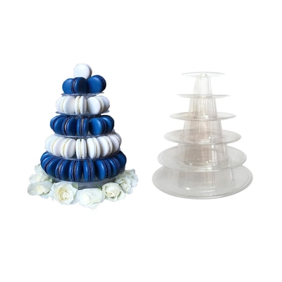 Torre redonda reciclada de Macarón de 6 niveles con fondo