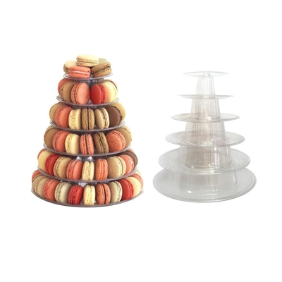 Torre redonda reciclada de Macarón de 6 niveles con fondo