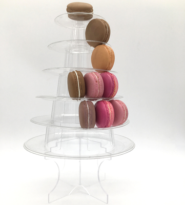 Estante de pasteles Torre de macarrones 6 niveles con soporte acrílico transparente