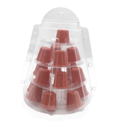 Mini plástico transparente de 4 niveles Torre de Canele Stand para exhibición Canele / macarrón y decoración de pastel