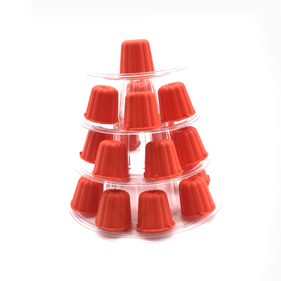 Mini plástico transparente de 4 niveles Torre de Canele Stand para exhibición Canele / macarrón y decoración de pastel