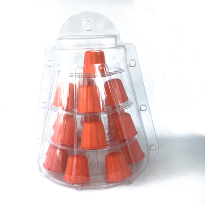 Mini plástico transparente de 4 niveles Torre de Canele Stand para exhibición Canele / macarrón y decoración de pastel