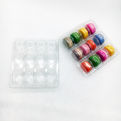 Envases de plástico a medida con modelo de vacío de ampollas 12 agujeros envases de macarrones
