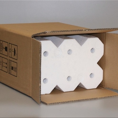Suministro aislamiento térmico absorbente de choques caja de espuma de vino botella de vidrio caja de espuma de punto redondo