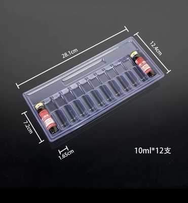 Envases para ampollas de líquido oral de 10 ml Envases para vacío transparentes de PET, envases de 5, 10, 12