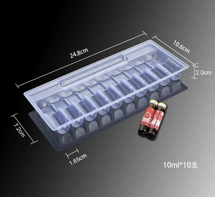 Envases para ampollas de líquido oral de 10 ml Envases para vacío transparentes de PET, envases de 5, 10, 12
