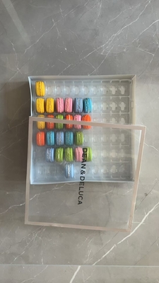 Macaron 60 Envasado en bandeja de macaron transparente Caja hecha a mano Envasado de chocolate