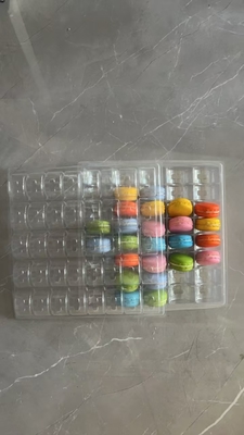 Macaron 40 Caja transparente hecha a mano Envasado en bandeja de macaron Envasado en chocolate Envasado de tapa superior e inferior Envasado de pastel Proveedor