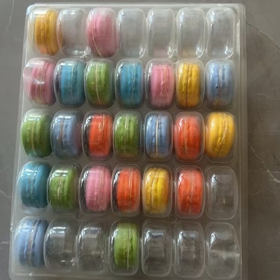 Macaron 35 Envasado en bandeja transparente Caja hecha a mano Envasado de macaron Envasado de chocolate Envasado de tapa superior e inferior Envasado de pastel
