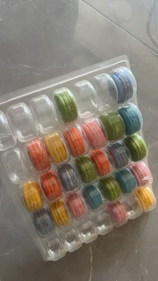 Macaron 35 Envasado en bandeja transparente Caja hecha a mano Envasado de macaron Envasado de chocolate Envasado de tapa superior e inferior Envasado de pastel