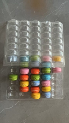 Macaron 35 Envasado en bandeja transparente Caja hecha a mano Envasado de macaron Envasado de chocolate Envasado de tapa superior e inferior Envasado de pastel