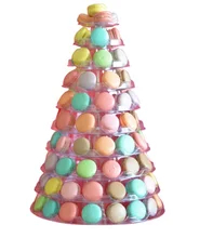 Ampolla negra Macaron plástico de 9 gradas que empaqueta el soporte conveniente de la torre de Macarons