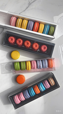 Embalaje de plástico de macarrones personalizable que protege y presenta los pasteles