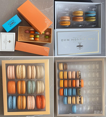 Embalaje de plástico de macarrones personalizable que protege y presenta los pasteles
