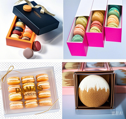 Embalaje de la caja de papel de los macarrones Exhibición de los macarrones Envases de los macarrones Caja de regalo de los macarrones Embalaje de chocolate